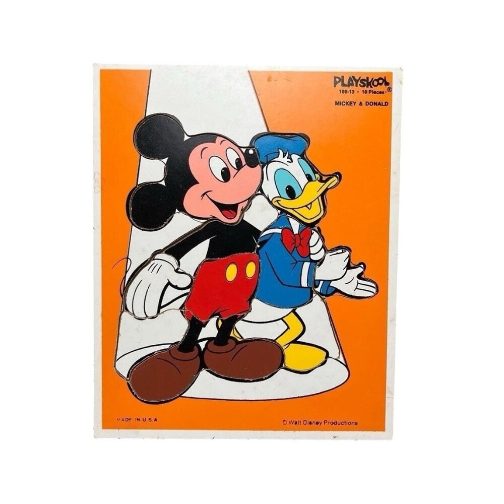 Vintage Playskool Disney Mickey Mouse and Donald Duck Puzzle